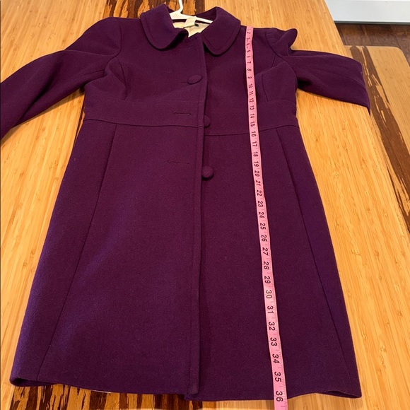 J. Crew Purple Wool Coat Size 6 - Picture 8 of 10